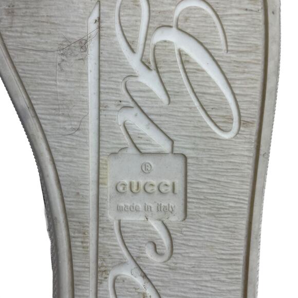 GUCCI Microguccissim Red Leather High Top Sneakers Lace Up Size 36 - Picture 9 of 11